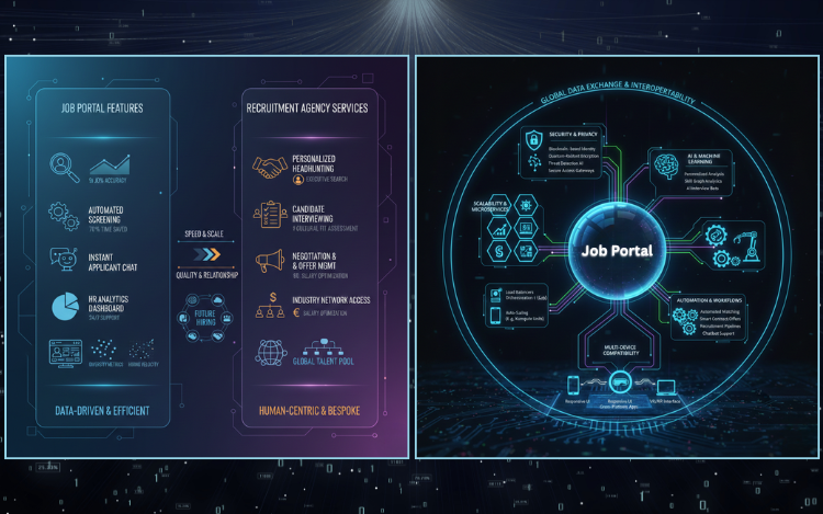 job portal vs recruitment agency infographic