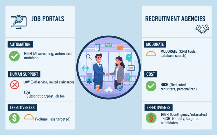 job portal automation vs agency hiring